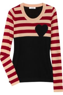 Sonia By Sonia Rykiel Heart Intarsia Striped Wool Sweater - Lyst