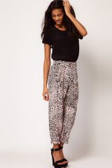 ASOS Collection Peg Trousers in Animal Print