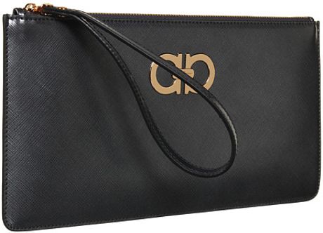 Ferragamo Gancini Icona Wristlet in Black (c) - Lyst