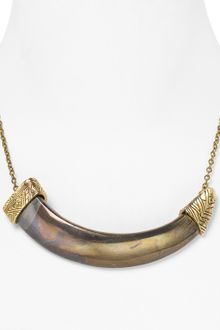 House Of Harlow 14kt Plated Horizontal Engraved Horn Necklace  - Lyst
