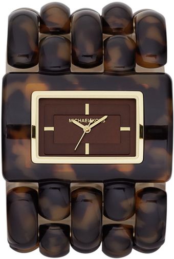  Womens Rio Tortoise Acetate and Gold Tone Stainless Steel Bracelet 33x50mm 