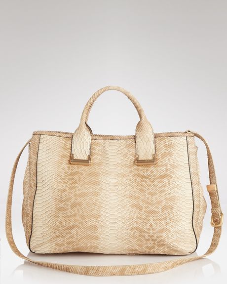 Rachel Zoe Embossed Snake Kate Tote  in Beige (natural) - Lyst