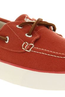 Ralph Lauren Sander Canvas Boat Shoe Brick Red - Lyst
