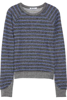 T By Alexander Wang Striped French Terry Sweat Shirt - Lyst