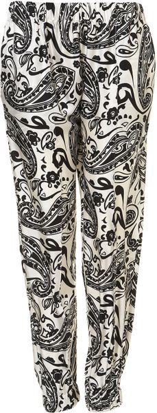 Topshop Paisley Print Silk Joggers By Boutique in Gray (black) - Lyst