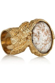 Yves Saint Laurent Arty Goldplated Glass Ring - Lyst