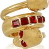 Alexander Mcqueen Swarovski Crystal Doubleskull Ring in Gold - Lyst
