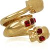 Alexander Mcqueen Swarovski Crystal Doubleskull Ring in Gold - Lyst