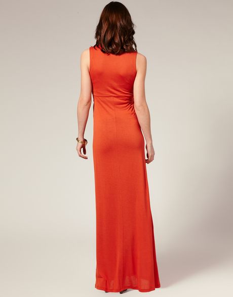 ... Asos Maternity Exclusive Plait Detail Maxi Dress in (ginger