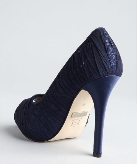 navy sequin pumps
