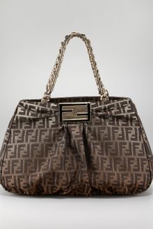 Fendi Mia Metallic Zucca Shoulder Bag - Lyst
