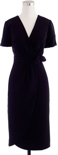 J.crew Wrap Dress in Black - Lyst