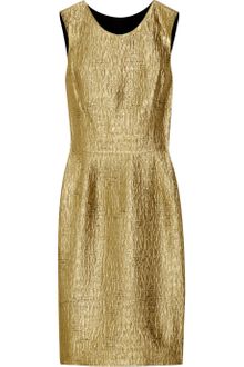 Oscar de la Renta Metallic Jacquard Shift Dress - Lyst