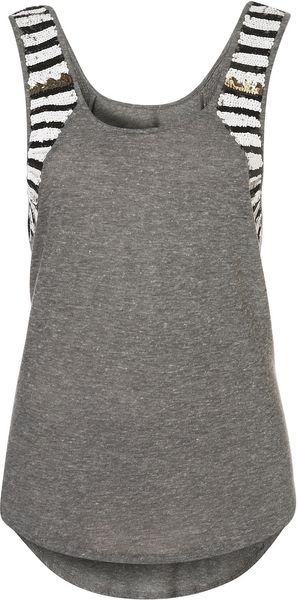  Sequin Zebra Arm Tank 