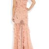 Alexander Mcqueen Ruffled Bead Embellished Chiffon and Lace Gown in Pink - Lyst