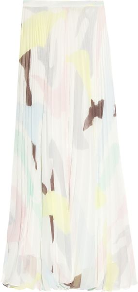 Alice + Olivia Shannon Pleated Georgette Maxi Skirt in Multicolor (multicolored) - Lyst