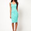 Asos Asos Bodycon Dress in Pop Print in Blue (greenwhite) - Lyst