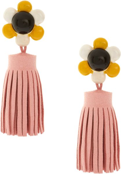 Asos Flower Tassel Drop Earrings In Multicolor Multi Lyst 7667