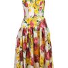 Dolce & Gabbana Bustier Dress in Yellow (white) - Lyst