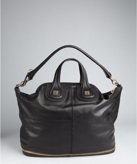 Givenchy Black Zipper Detail Calfskin Nightingale Large Tote Bag in Black | Lyst