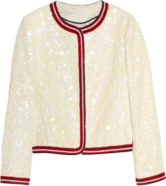 J.Crew Sequined Linen Bomber Jacket - Lyst