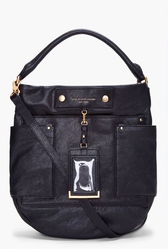  Black Preppy Leather Hobo 