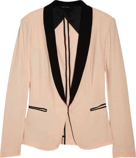 Rag & Bone Silver Tuxedo Cotton Blend Blazer in Pink (silver) - Lyst