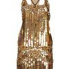 Roberto Cavalli Sequin Dress in Gold - Lyst