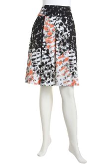 Tahari Sidepocket Pleated Print Skirt - Lyst