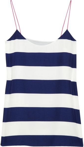 Tibi Striped Crepe Racerback Tank - Lyst