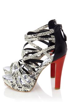 Karen Millen Snake and Tribal Pattern Sandal - Lyst