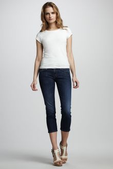 Mother Denim Looker Cropped Flowers From The Storm Jeans - Lyst