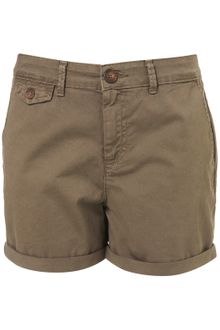 Topshop Khaki Chino Shorts - Lyst