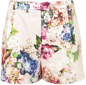 Topshop Coord Floral Print Shorts - Lyst