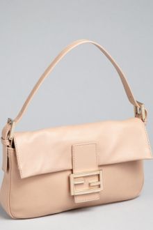 Fendi Cipria Leather Logo Buckle Baguette - Lyst