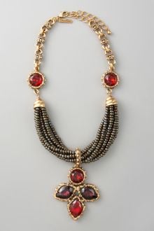 Oscar de la Renta Crystal Pendant Necklace - Lyst