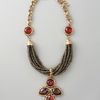Oscar De La Renta Crystal Pendant Necklace in Gold (multi colors) - Lyst