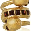 Alexander Mcqueen Swarovski Crystal Doubleskull Ring in Gold - Lyst