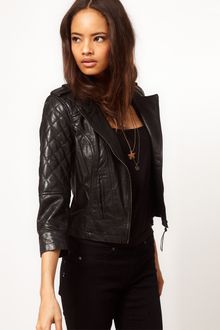 ASOS Collection Asos Collarless Quilted Biker Jacket - Lyst