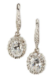 Cz By Kenneth Jay Lane Oval Pave Drop Earrings - Lyst