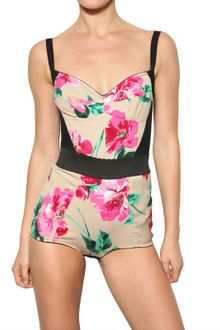 Dolce & Gabbana Peony Stretch Silk Lycra Bustier - Lyst