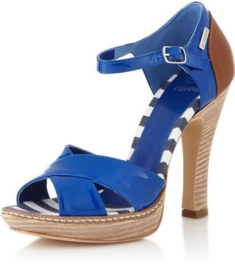 Gianfranco Ferré Fdab Anklestrap Pump Blue - Lyst