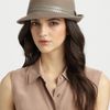 Gucci Leather Felt Fedora in Green (khaki) - Lyst