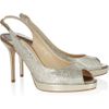 Jimmy Choo Nova Glittered Leather Slingbacks in Gold - Lyst