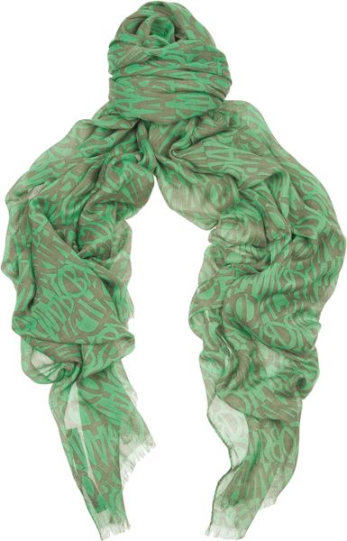 Marc By Marc Jacobs Printed Scarf in Green - Lyst