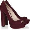 Miu Miu Glittersole Suede Pumps in Purple (merlot) - Lyst