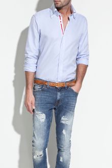 Zara Structured Shirt with Contrasting Colours - Lyst
