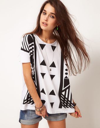 ASOS Collection Asos Tshirt Tunic in Graphic Print - Lyst