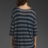 Autumn Cashmere Textured Stripe Hi Lo Sweater  in Blue (tin & ink) - Lyst