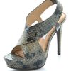 Diane Von Furstenberg Zia Embossed Platform Sandals in Gray (grey) - Lyst